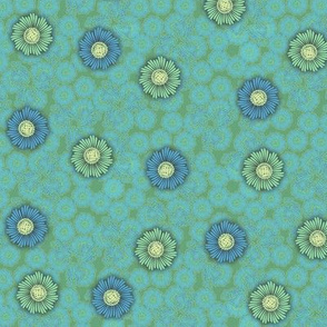 floral paper - blue_green