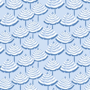 beach umbrellas/blue and white/medium