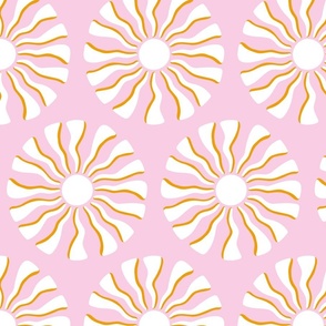 retro sunshine/pink and orange/large