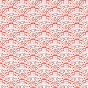 Scallop seashells/coral pink/medium