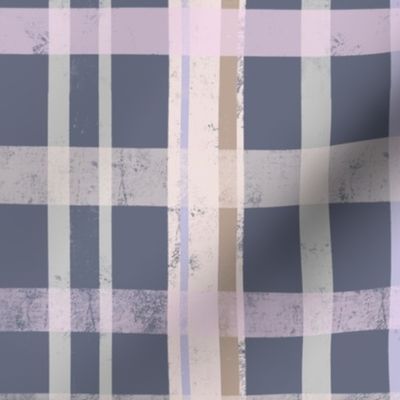 Modern textured plaid | Blue grey, Dover white and Taupe grey