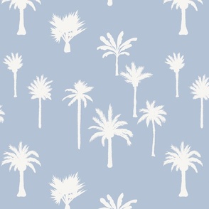 Large - Palm Tree Hill - Solid - Summer Blue