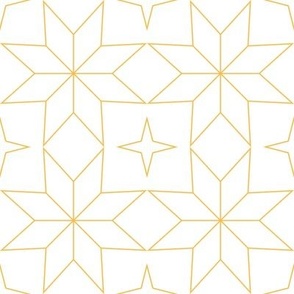 Moroccan Star 2 - White and Golden Yellow