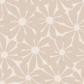 Daisies Overlapping (L), Pale Beige {textured}