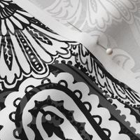 Black and White Paisley