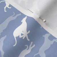 Small // Greyhounds Amok on Muted Blue