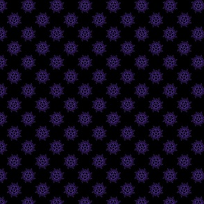 Little Leaf Pentagrams Purple  And  Black
