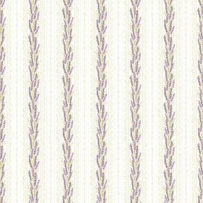6" Lavender Vintage Floral Stripe