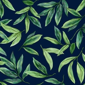 Fresh leaves (dark blue)