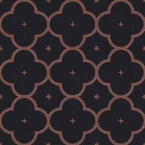 Quatrefoil Stars (M), Black Espresso {textured}