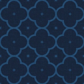 Quatrefoil Stars (M), Night Sky {textured}