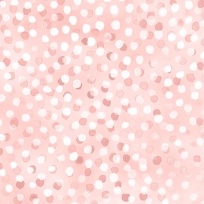 Confetti Party Wall- Watercolor Polka Dots- Festive Celebration- Mardi Grass- Peach- Light Pastel Soft Orange- Blush- Baby Girl Nursery Wallpaper