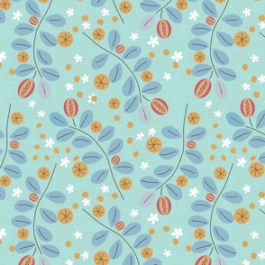 Delicate Floral on Light Blue 36