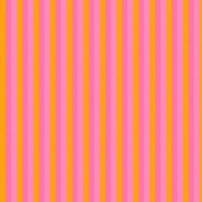 Skinny Stripes - Hibiscus Pink, Tangerine Orange and Petal Pink