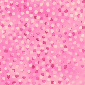 Confetti Party Wall- Watercolor Polka Dots- Festive Celebration- Mardi Grass- Coral Pink- Flamingo- Barbiecore- Dopamine Wallpaper