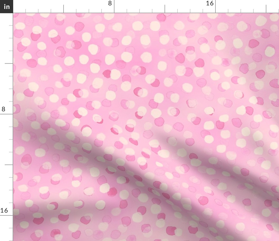Confetti Party Wall- Watercolor Polka Dots- Festive Celebration- Mardi Grass- Soft Light Pastel Coral Pink- Barbiecore- Dopamine Wallpaper