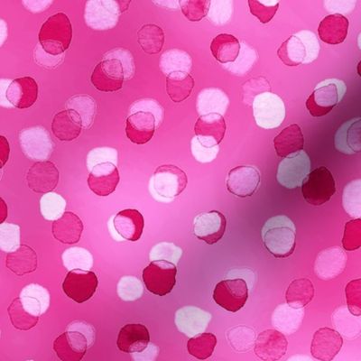 Confetti Party Wall- Watercolor Polka Dots- Festive Celebration- Mardi Grass- Barbiecore - Barbie Pink- Bright Pink- Hot Pink- Magenta- Glamour- Dopamine Wallpaper