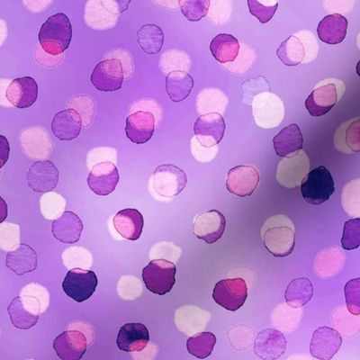 Confetti Party Wall- Watercolor Polka Dots- Festive Celebration- Mardi Grass- Bright Violet- Magenta- Bright Pink- Barbie Glamour- Dopamine Wallpaper