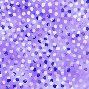 Confetti Party Wall- Watercolor Polka Dots- Festive Celebration- Mardi Grass- Bright Purple- Violet- Glitter Glamour- Unicorn Fairytale- Dopamine- Wallpaper
