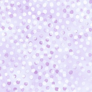 Confetti Party Wall- Watercolor Polka Dots- Festive Celebration- Mardi Grass- Soft Pastel Light Purple- Violet- Glitter Glamour- Unicorn Fairytale Wallpaper