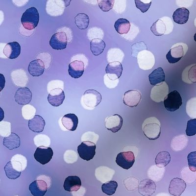 Confetti Party Wall- Watercolor Polka Dots- Festive Celebration- Mardi Grass- Purple- Lavender- Violet- Glitter Glamour- Unicorn Fairytale- Dopamine- Wallpaper