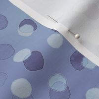 Confetti Party Wall- Watercolor Polka Dots- Festive Celebration- Mardi Grass- Night Sky- Light Navy Blue- Soft Indigo Blue- Denim Blue- Wallpaper