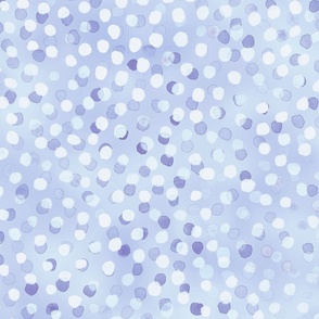 Confetti Party Wall- Watercolor Polka Dots- Festive Celebration- Mardi Grass- Night Sky- Light Blue- Soft Indigo Blue- Pastel Denim Blue- Wallpaper