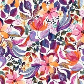 Summer Flowers Watercolor Pattern