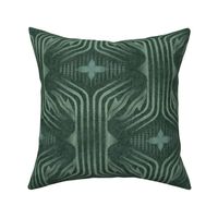 Interweaving lines textured elegant geometric with hexagons and diamonds - moody forest green - large