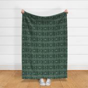 Interweaving lines textured elegant geometric with hexagons and diamonds - moody forest green - large