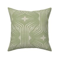 Interweaving lines textured elegant geometric with hexagons and diamonds - retro muted lime green, chartreuse - large