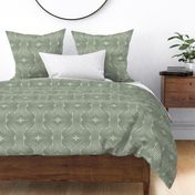 Interweaving lines textured elegant geometric with hexagons and diamonds - classic sage green, earthy green - large