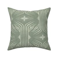 Interweaving lines textured elegant geometric with hexagons and diamonds - classic sage green, earthy green - large