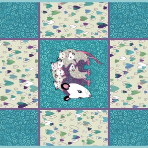 possum family baby quilt