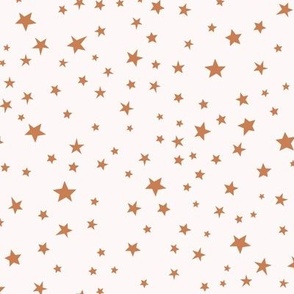 Scattered Boho stars in ochre brown and cream