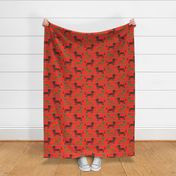 Celtic Knot Dachshund Stripe on Red