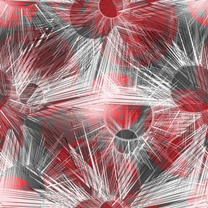 Grey, white, red abstract pattern.
