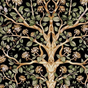 Celtic Tree of Life - Black/Green  Wallpaper - New