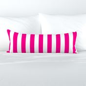 2 inch wide cabana vertical awning stripes in hot pink and white. 