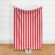 2 inch wide cabana vertical awning stripes in fire red and white. 