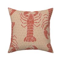 Lobster Shellfish Net Peach & Beige