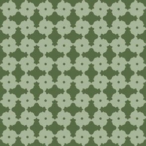 Geometric architectural shapes with dots – light and dark sage green – Small (S) Scale – fits the Ice Cream Neighborhood Collection, indulgent, sweet, playful, modern, quilting, summer
