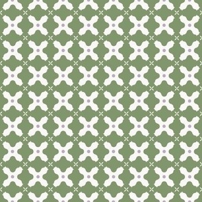 Geometric architectural shapes with dots – sage green & violet purple – Small (S) Scale – fits the Ice Cream Neighborhood Collection, indulgent, sweet, playful, modern, quilting, summer
