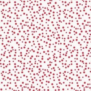 Classic dots | scattered dots | polka dots – cherry red with creamy background – Small (S) Scale – fits the Ice Cream Neighborhood Collection, indulgent, sweet, playful, nostalgic, quilting, summer