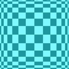 Teal Turquoise Retro Pillow Optical Illusion Medium Scale