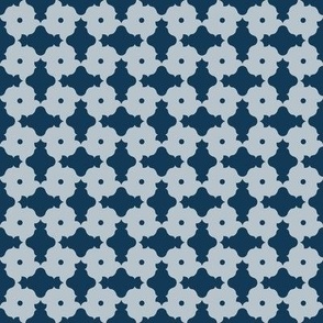 Geometric architectural shapes with dots – dark and light blue – Small (S) Scale – fits the Ice Cream Neighborhood Collection, indulgent, sweet, playful, modern, quilting, summer