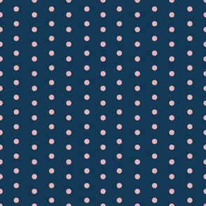 Classic dots | polka dots – pink with dark blue background – Small (S) Scale – fits the Ice Cream Neighborhood Collection, indulgent, sweet, playful, nostalgic, quilting, summer