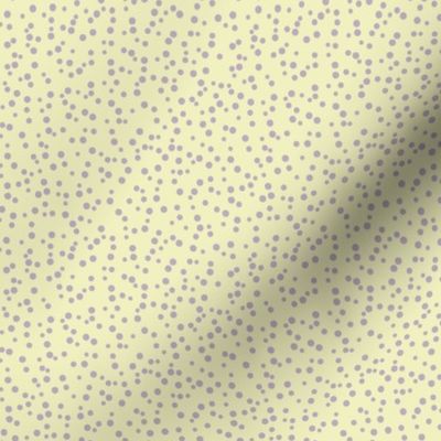 Classic dots | scattered dots | polka dots – violet purple with vanilla yellow background – Small (S) Scale – fits the Ice Cream Neighborhood Collection, indulgent, sweet, playful, nostalgic, quilting, summer