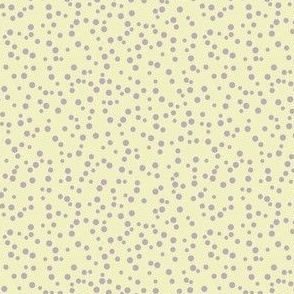 Classic dots | scattered dots | polka dots – violet purple with vanilla yellow background – Small (S) Scale – fits the Ice Cream Neighborhood Collection, indulgent, sweet, playful, nostalgic, quilting, summer