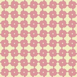 Geometric architectural shapes with dots – strawberry pink and vanilla yellow – Small (S) Scale – fits the Ice Cream Neighborhood Collection, indulgent, sweet, playful, modern, quilting, summer